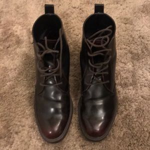 Zara cherry colored combat boots